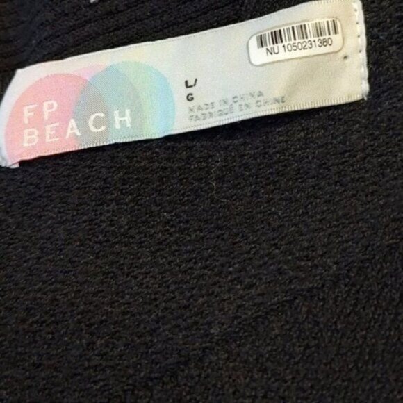 Free People Beach Dress L Black Kristy Halter Knit Sweater Midi Dress Revolve - Picture 10 of 15